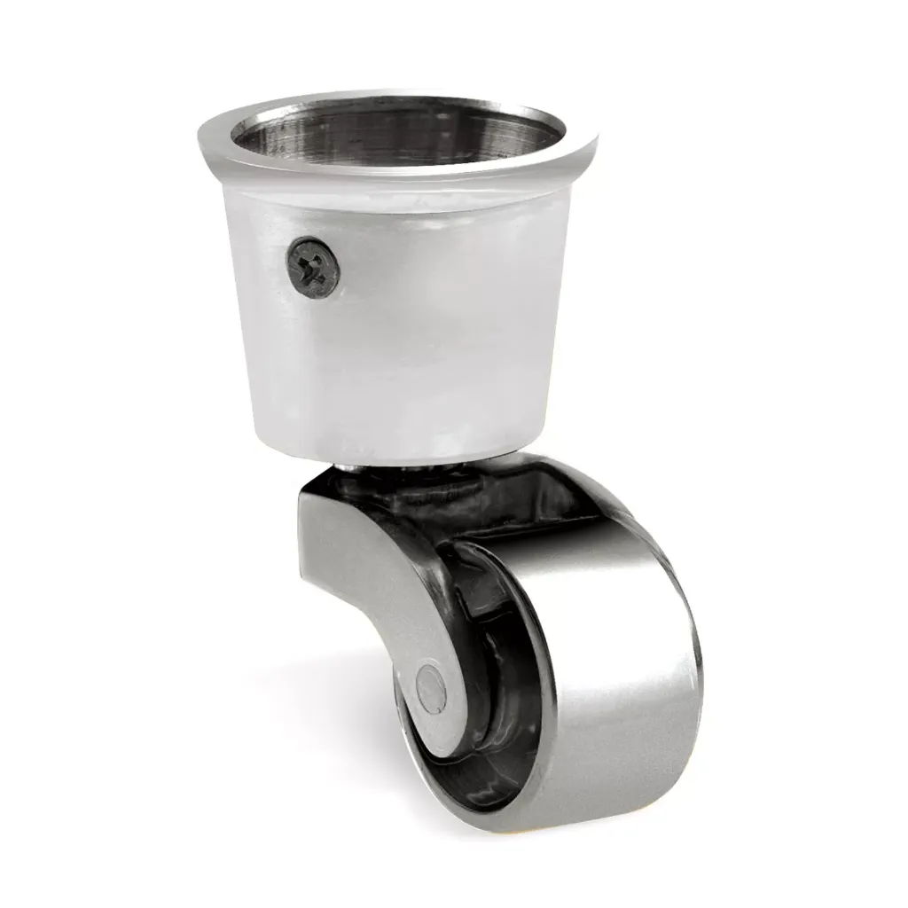 Brass Cup Castor Round - Chrome