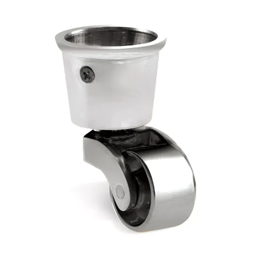 [L-C-CC32R-CHROME] Brass Cup Castor Round - Chrome