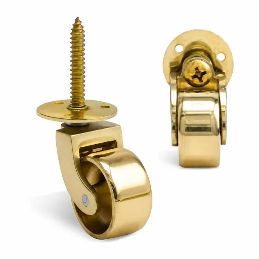 [L-C-CPS32-BRASS] Brass Castor (Plate & Screw) - Brass