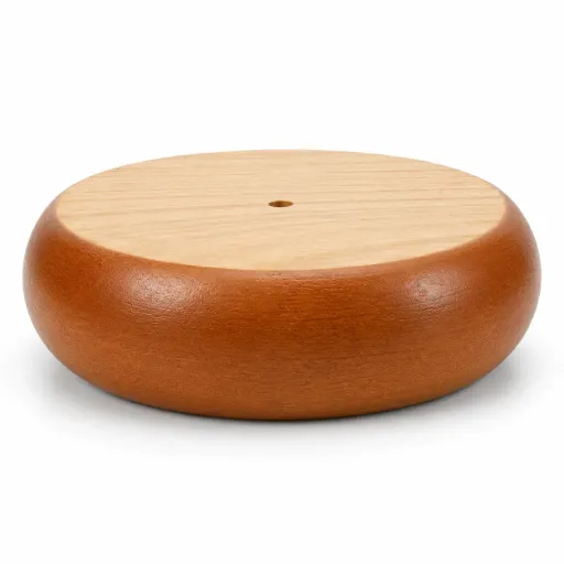 [L-W-BUN140X45S] Large Timber Bun Foot Leg 140x45mm STAINED