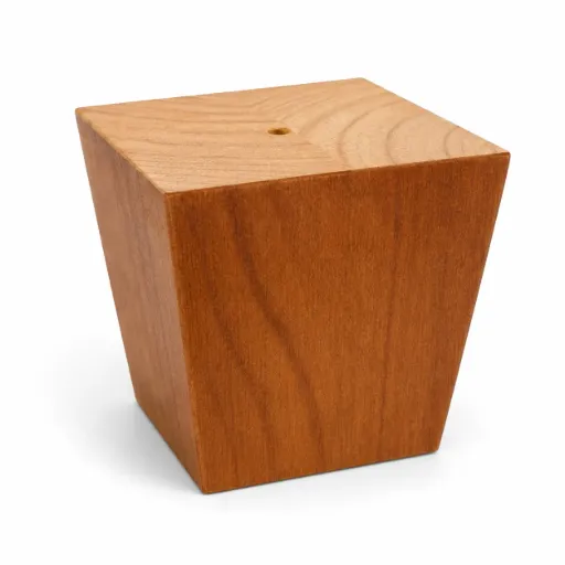 [L-W-PYR80X50] Small Pyramid Timber Leg 80mm STAINED