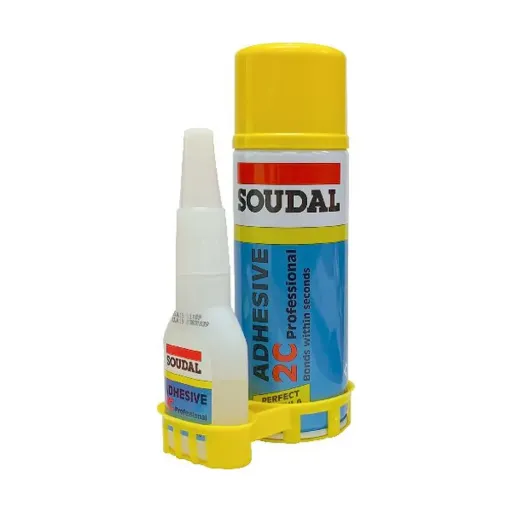 [ADH-SOU-SUPER-50/200] Soudal 2C Two Part Super Glue Kit (50g Cyanoacrylate + 200ml Activator)